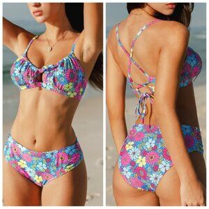 Cupshe Shirred Mid-Rise Bikini Bottom | XL | NWT